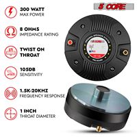 Altavoz de Compresión con Tweeter de Titanio de 300W RMS y 8 Ohmios con Rosca de 18 TPI Modelo D0100H5HHGJ Código CD 135