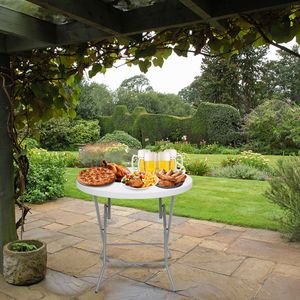 32-Inch <b>Round</b> <b>White</b> Outdoor Folding Utility <b>Table</b> Foldable 32inch <b>Round</b> <b>Table</b> - Product Image 2