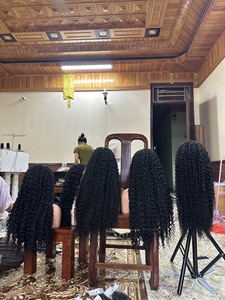 Chaude Vente en Gros HD Lace Frontal Noir Bouclés Perruque Vierge Vietnamien Têtes De Formation De Cheveux Humains pour les Femmes Noires à un Prix Pas Cher - Product Image 3