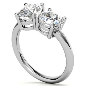 Oval Cut And Round Brilliant Cut Toi Et Moi Engagement <b>Ring</b> VVS1 Moissanite Wedding <b>Statement</b> <b>Ring</b> 18K Solid White Gold <b>Ring</b> - Product Image 4