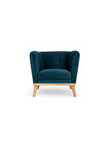 Fauteuil lounge en cuir de luxe de style mid-century avec structure en bois naturel, fauteuil confortable pour salon, hôtel, café, mobilier - Product Image 1