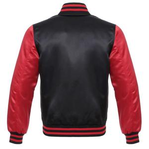 Chaqueta Bomber para Hombre, Color Negro y Rojo, Resistente al Viento, Estilo Urbano, Material de Poliéster, Cuello Alto, Cierre de Cremallera, Informal, para Invierno - Product Image 3