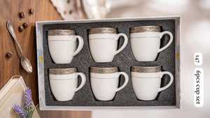 Luxurious Eco-Friendly <b>Ceramic</b> Tea Cups & Saucers <b>Mug</b> Set Customizable Logo for Home Offices & Tableware Use 300mm Diameter - Product Image 4