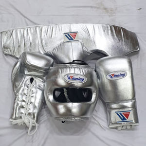 Guantes de Boxeo Profesionales de Cuero Vacuno con Cordones, Barra Nasal, Protector Facial Completo, Protector Inguinal, Personalizables para Sanda - Product Image 6