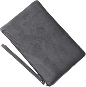 Pochette noire Fazmax Corporation en similicuir croco avec fermeture éclair et dragonne - Product Image 1
