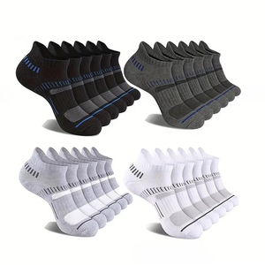 Ankle <b>Socks</b> <b>Men</b> Women Breathable Knitted Sport Low Cut Crew <b>Socks</b> <b>White</b> Black Gray Striped Pattern Summer Casual Wear - Product Image 1