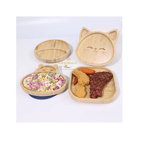 จานไม้ไผ่ธรรมชาติสำหรับเด็ก ชุดอาหารเด็กพรีเมียม สำหรับขายส่ง - Product Image 3