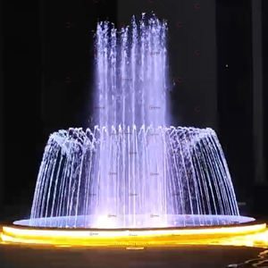 Fontaine musicale et dansante carrée circulaire en acier inoxydable avec éclairage RGB pour jardin extérieur et piscine - Product Image 1