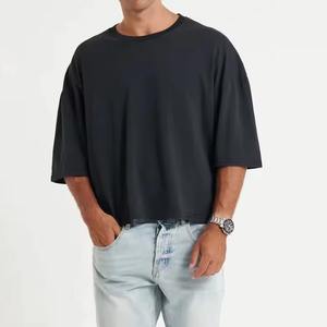 T-shirt Homme Streetwear en Coton Jersey de Haute Qualité, Coupe Slim Épaules Tombantes, Grammage Lourd, Couleur Unie, Logo Personnalisé, Respirant, Écologique - Product Image 3