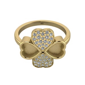 Best Selling 925 Solid <b>Sterling</b> <b>Silver</b> Semi Mount Bezel Setting Ring 5mm Heart Clover Design Resin Ashes Work Jewelry - Product Image 1