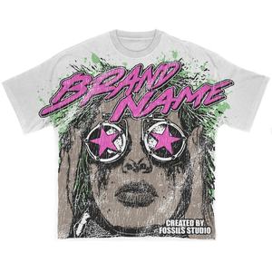 Jersey con estampado de pantalla informal de verano estilo Hip Hop de gran tamaño con hombros caídos y peso pesado personalizado para hombre tela de algodón al por mayor - Product Image 2