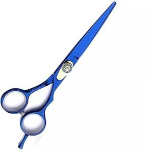 Ciseaux de coiffure professionnels Morje en acier inoxydable bleu à manche long et pointe affûtée pour droitiers, taille 28 - Product Image 3