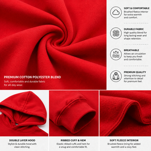 เสื้อฮู้ดลายกราฟิกฮาโลวีนสำหรับผู้ชาย สีแดง แบบสวมหัว พิมพ์ลายผี ฟักทอง ค้างคาว และสุสานแบบ 3 มิติ ผ้าฝ้ายฟลีซ สวมใส่สบาย - Product Image 5