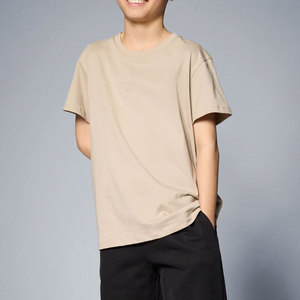 T-shirts à manches courtes col rond pour garçons, avec logo personnalisé imprimé, en coton tricoté de haute qualité, style décontracté pour enfants. - Product Image 1