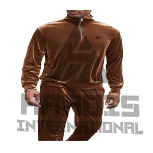 Best Wholesale Price Winter Solid Plus Size <b>Men's</b> Breathable Lightweight <b>Velour</b> <b>Tracksuit</b> Streetwear Latest Design - Product Image 1