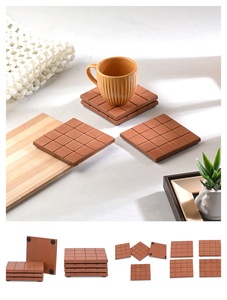 Ensemble de sous-verres élégants en argile avec motifs artistiques faits à la main pour tasses à café, mugs à thé et verres, finition décorative pour un style moderne - Product Image 6