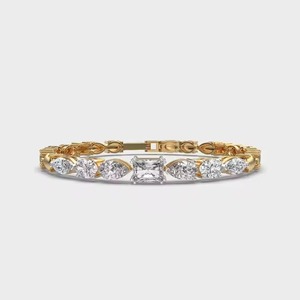 New Moissanite Diamond <b>Bracelet</b> for Women and Men, Mix Cut Diamond <b>Bracelet</b> For Wedding, Yellow Gold moissanite <b>Bracelet</b> - Product Image 3