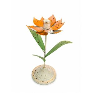 Vintage Style Iron Flower Candle <b>Holder</b> Artistic Handmade Metal Floral <b>Tealight</b> Stand for Home Decor Wedding Centerpiece Dining - Product Image 1