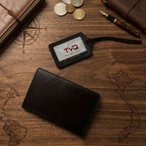 Venta Directa de Fábrica: Porta Pasaportes y Tarjetas de Cuero Genuino para Hombre, Diseño Simple con Cierre de Botón, Modelo HC01 Personalizado de Beena - Product Image 4