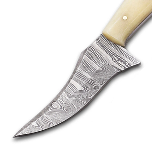 Cuchillo de Caza/Desollador Personalizable OEM de Acero Inoxidable con Mango de Madera Pakka y Funda de Cuero, Hecho a Mano, Marca ZA DAMASCUS MAKERS - Product Image 3