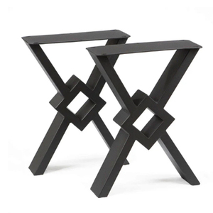Heavy duty Writing desk <b>table</b> X legs 1 Pair 71cm <b>tall</b> 46cm wide Metal Black <b>Table</b> Legs - Product Image 3