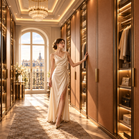 Système de dressing en cuir haut de gamme avec armoires sur mesure et support pour l'exécution de projets pour les projets d'aménagement intérieur complets de villas