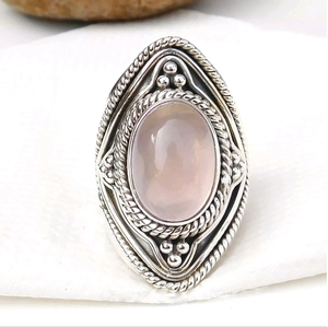 Pink Rose <b>Quartz</b> 925 Sterling Silver <b>Ring</b> Natural Gemstone Jewelry <b>Ring</b> - Product Image 6