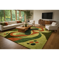 Tapis et carpettes 100% laine tuftés à la main, doux, adaptés aux animaux domestiques, motif floral, design moderne pour la maison, la salle à manger, le bureau