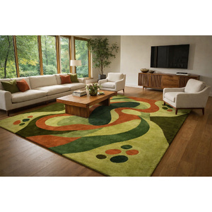 Alfombras y Tapetes 100% Lana Hechos a Mano, Alfombra de Lana Suave para Hogar, Lavandería, Comedor, Oficina - Product Image 2