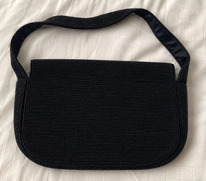 Bolso Rectangular Lavable Bordado a Mano con Cuentas de Vidrio Negras, Bordado de Poliéster y Base Textil - Product Image 2