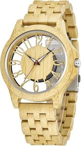 Reloj de Madera de Cuarzo Natural de Lujo para Hombre, Diseño Art Deco, Hecho a Mano y Personalizado, FAIZA CRAFT FC-5774, Estilo Antiguo - Product Image 6