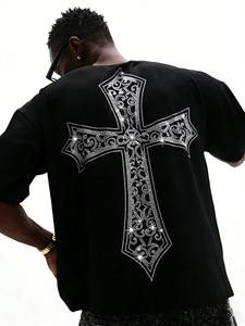 Camiseta de Algodón 100% con Diseño Gráfico Personalizado, Serigrafía, Pedrería, Corte Recto, Estilo Oversize, para Hombre - Product Image 5