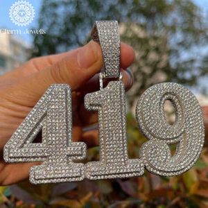 จี้เพชรทรงกลม Charm Jewells เงินแท้ 925 ชุบทอง 18K ประดับโมอิสซาไนต์ ดีไซน์ตัวอักษร Don Tanya สไตล์ฮิปฮอป สำหรับผู้หญิงและผู้ชาย ได้รับการรับรองจาก IGI - Product Image 4