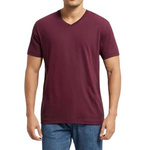 Camiseta Casual de Hombre, Cuello en V, Manga Larga, Corte Ajustado, Tejida, 100% Algodón, 200 Gramos, Color Sólido - Product Image 3