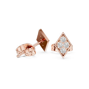 Pendientes de Oro Amarillo de 14K con Diamantes Cultivados en Laboratorio, Redondos, para Uso Diario, para Mujer |   Nuevo Diamante Rown - Product Image 4