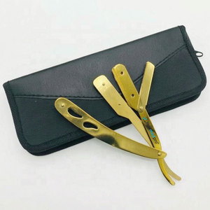 Professional Classic Men's Stainless Steel Straight Edge <b>Razor</b> Eco-Friendly Gold Plasma Barber Shave Single Blade Face Body - Product Image 3