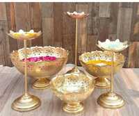 Lot de 9 bols décoratifs ronds en métal Art Déco pour la maison et le bureau, pour fleurs flottantes et thé