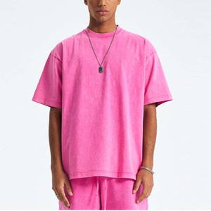 เสื้อยืดโอเวอร์ไซส์คุณภาพสูง ผ้าฝ้าย 100% สำหรับผู้ชาย รุ่นใหม่ล่าสุด พิมพ์โลโก้ด้านหน้าตามสั่ง ผ้าหนา 300 กรัม ไม่ยับ เป็นมิตรกับสิ่งแวดล้อม สไตล์ลำลอง - Product Image 5