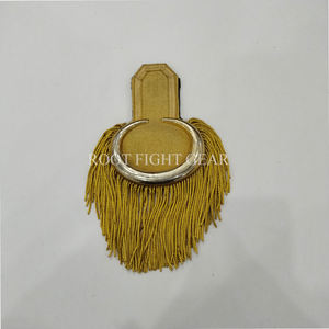 Épaulettes de luxe personnalisées brodées de fils de bullion tressés avec franges dorées et pompons, de qualité supérieure - Product Image 1
