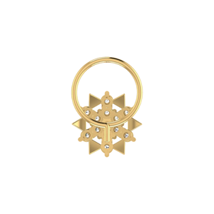 AJRETAIL - Piercing de Nariz con Diamante Natural de 0.11 Quilates, Oro de 14K, Corte Brillante Redondo, Estilo Étnico, Color HI, Claridad VS-SI, Joyería Elegante - Product Image 1