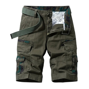 2026 Green Color Best Quality Comfortable Summer Wear OEM Service Make Your Own New Arrival Design Men <b>Cargo</b> Pocket <b>Shorts</b> - Product Image 1