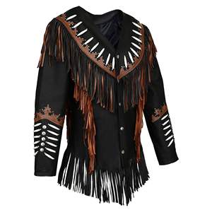 Chaqueta de cuero unisex personalizada de piel de vaca con doble botonadura, estilo safari de invierno, ribete de oveja, ecológica, OEM ODM, al por mayor, para hombre - Product Image 6