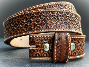 Ceinture Western en Cuir Pleine Fleur Façonnée à la Main, Style Western, Turquoise, en Cuir Véritable, Unisexe, avec Boucle Amovible – Vente en Gros - Product Image 5