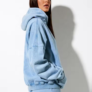 Ensemble de survêtement femme délavé à l'acide pour l'hiver, streetwear uni respirant, faible MOQ, OEM - Product Image 5