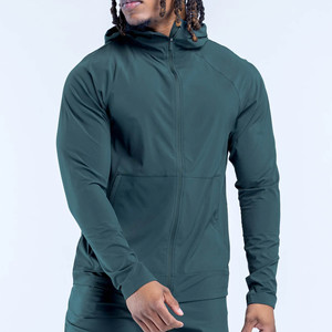 OEM Custom Logo Green Full Zip Up Men's <b>Jackets</b> Breathable Lightweight Polyester Fabric Streetwear & Gym <b>Workout</b> <b>Jacket</b> For Men - Product Image 4