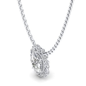 Colliers pendentifs REYES Luxury en or massif 14 carats, certifiés GRA, avec moissanite, design tournesol, cadeaux de mariage, bijoux fins pour femmes - Product Image 3