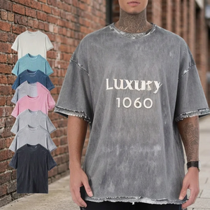 เสื้อยืดแขนสั้นผู้ชายทรงโอเวอร์ไซส์ ผ้าคอตตอนถัก 100% ล้างสีแบบแอซิดวอช สีพื้นเรียบ  คอโอ  ผ้าระบายอากาศ  รับสกรีนโลโก้ด้านหน้า - Product Image 4