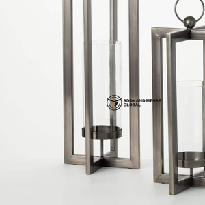 Lanterne de luxe moderne en résine d'os, porte-bougie cylindrique en verre, pot décoratif contemporain pour bougie pilier, Noël, maison, hôtel - Product Image 5