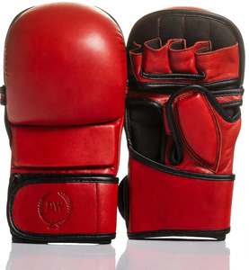 Guantes de MMA de Cuero Blanco con Palma Abierta, Dedos Plegables y Cierre de Velcro para Entrenamiento de Boxeo y Karate - Fabricante Directo - Product Image 4