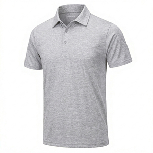 เสื้อโปโลแขนสั้นสีดำสำหรับผู้ชาย แห้งเร็ว ผ้าถัก ทรงลำลอง ใส่สบาย - Product Image 1